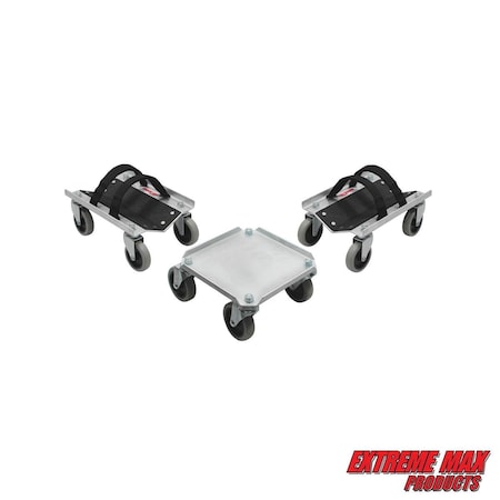 Extreme Max 5800.0225 V-Slides Snowmobile Dolly System - Aluminum, Silver 5800.0225