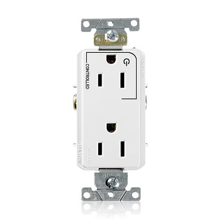 Leviton DPl Dup Rec 15A 125V 1MCtrl Self-Gr Wht 16252-1PW