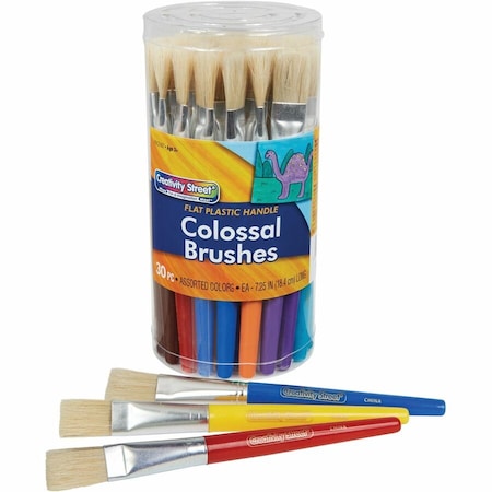 Creativity Street Flat Colossal Brushes, Plastic Assorted Handle, 1 Set 5167
