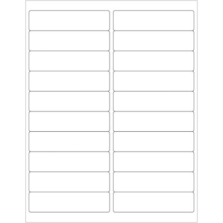Tape Logic 4 x 1in EZ Peel White Rectangle Laser Labels, 2000PK LLEP205