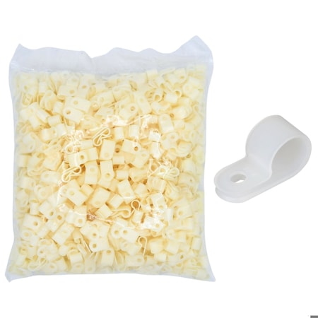 Cable Ties Unlimited Cable Clamp, 1/4 in Bundle Dia, 1/2 in W, Nylon 6/6, Natural, 1000PK CC5-1/4-9M