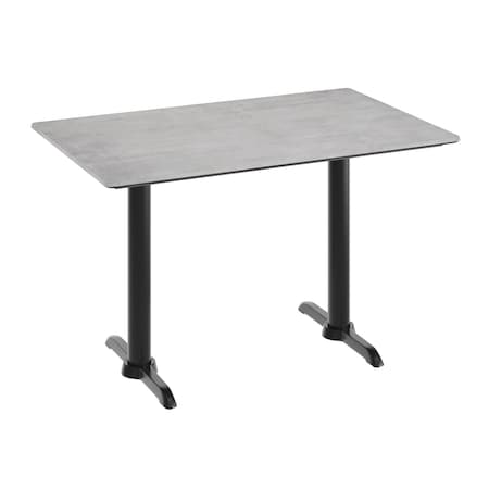 Flash Furniture 48" x 30" Tabletop, Gray Faux Concrete, Seamless Surface Technology, 5x22 Black Table Height T-Bases ST-REC3048-CMGY-T0522-GG