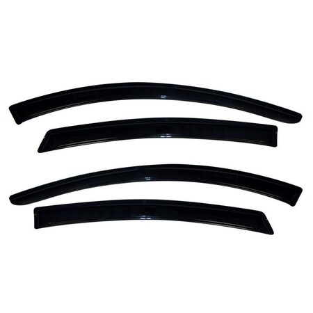 Ventshade Rainguards, Aerodynamic Design, Tape-On, Smoke, Acrylic, Set Of 4 94287