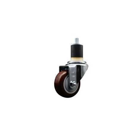Service Caster 3'' SS Maroon Poly Wheel Swivel 1-7/8'' Expanding Stem Caster SCC-SSEX20S314-PPUB-MRN-178