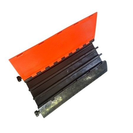 Atlas Heavy Duty Cable Protector Ramp - 3 Channels - Orange Lid/Black Base - 1PC CP9982-OR
