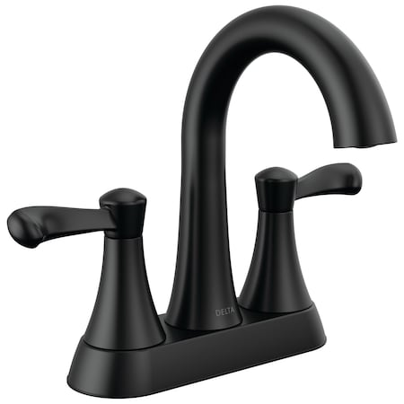 Delta Esato Two Handle Centerset Bathroom Faucet In Matte Black 25897LF-BL