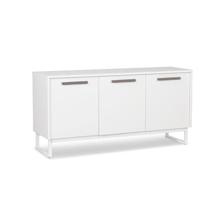 Homeroots 59in White Accent Cabinet With Six Shelves 568894