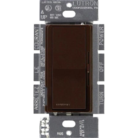Lutron Lighting Dimmer Control, 120 to 277V, Brw DVSTV-BR