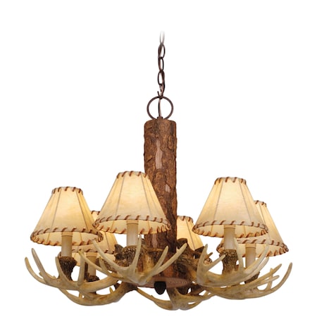 Vaxcel Lodge 6L Chandelier Noachian Stone CH33006NS