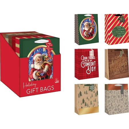 Paper Images Assorted Holiday Medium Treated Gift Bag C48TGBA2CD-37