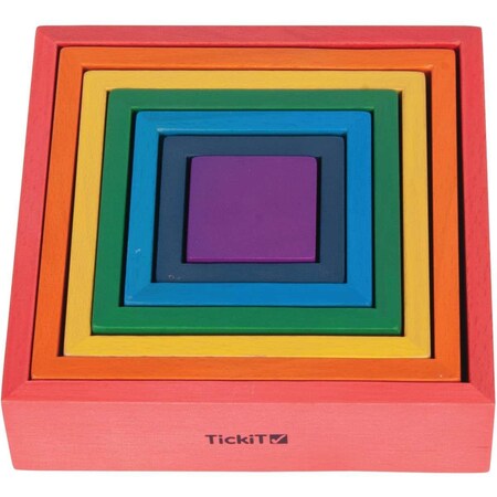 Learning Advantage Wooden Rainbow Architect - Squares CTU73416