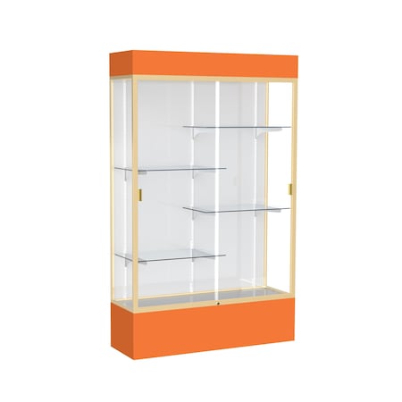 Ghent Lighted Floor Display Case 48x80x16, White 3174WB-GD-OR