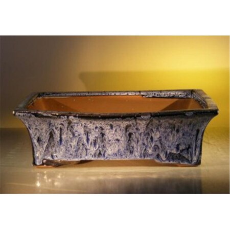 Paisaje 12 x 9.5 x 3.4 in. Ceramic Bonsai Pot, Marble Blue - Rectangle PA2803677