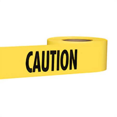 Empire Level Premium Barricade Tape, Yellow, 1000 ft L 3 in W, Caution/Caution Legend, Plastic 77-1001