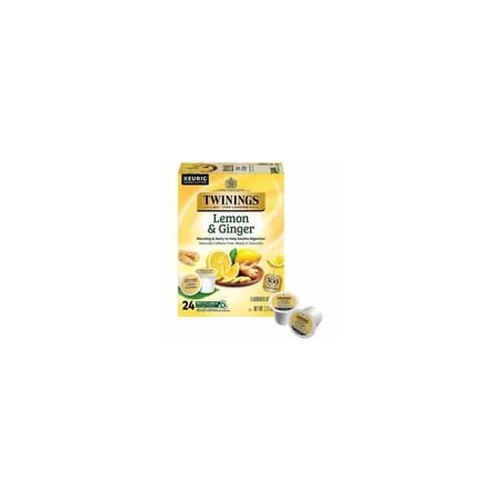 Twinings Of London Lemon & Ginger Herbal Tea K-Cup, Herbal Tea, 24 Cup, Decaffeinated, 24PK 11019