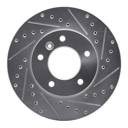 Dynamic Friction Co DFC Brake Rotor - Drilled and Slotted - Silver 631-20006R