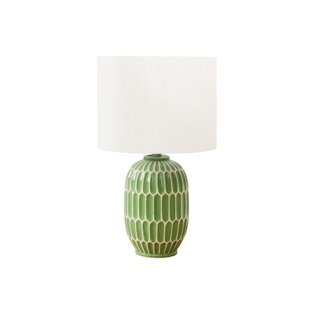 Monarch Specialties Lighting, 22"h, Table Lamp, Green Ceramic, Ivory / Cream Shade, Contemporary, Modern I 9877