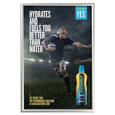 M&T Displays Snap Frame 24 in. X 36 in. Poster Size, 1 in. Silver, Mitered Corner UCN255N024X7000