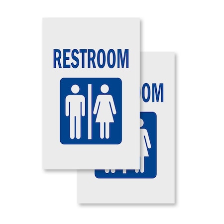 Signmission Restroom, Vinyl Decals Only 24 Inch x 36 Inch, Vinyl Decal, 2PK DSB-2436-2PACK-Restroom