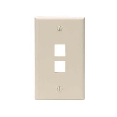 Leviton 2-Port Wallplate Unloaded, 1-Gang Use W/Snap-In Modules, Quickport IY 41080-2IP