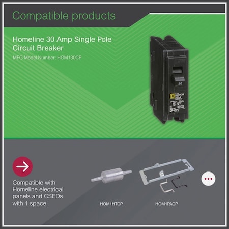 Square D Homeline 30A Single-Pole Standard Trip Circuit Breaker ...