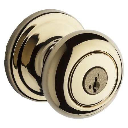 Kwikset Signature Series Keyed Entry Knob, Polished Brass 740HLO3SMT6AL/RCS