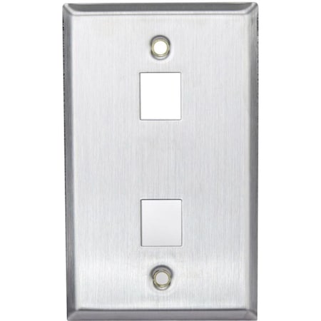 Leviton 2-Port Wallplate Unloaded, 1-Gang Use W/Snap-In Modules 43080-1S2