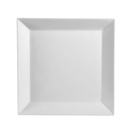 Cac Foodservice CAC China Kingsquare 14-Inch Super White Porcelain Deep Square Plate, Box of 6, 6PK KSE-25