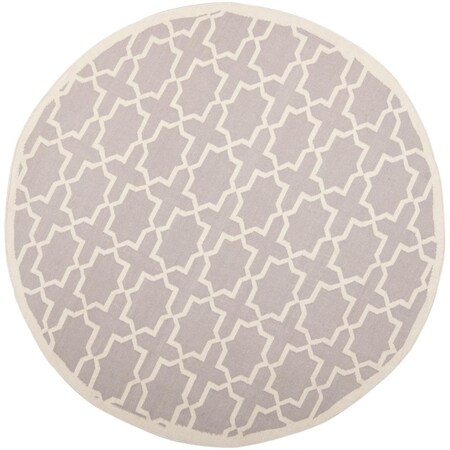 Safavieh 8 x 8 ft. Dhurries Hand Woven Flat Weave Round Area RugGrey & Ivory DHU549G-8R