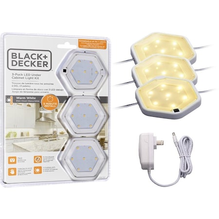 Black & Decker PureOptics™ LED Under Cabinet Puck Light Kit Warm, PK3 LEDUC-PUCK-3WK