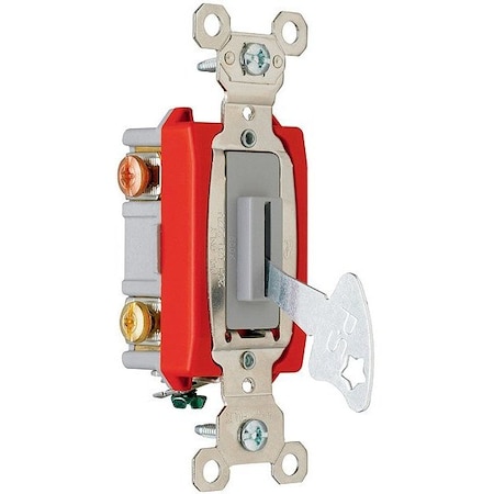 Pass & Seymour Wall Switch, 2 hp, Locking, 20 A, Gray PS20AC3L