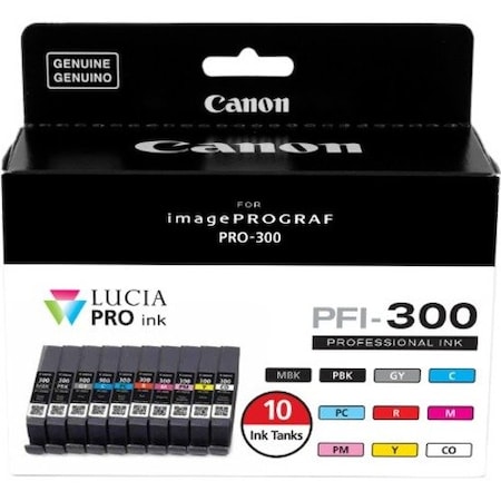 Canon Ink 4192C007 (PFI-300), Matte Black/Photo Black/Gray/Cy/Photo Cy/Red/Mag/Photo Mag/Yellow/CO, PK10 4192C007