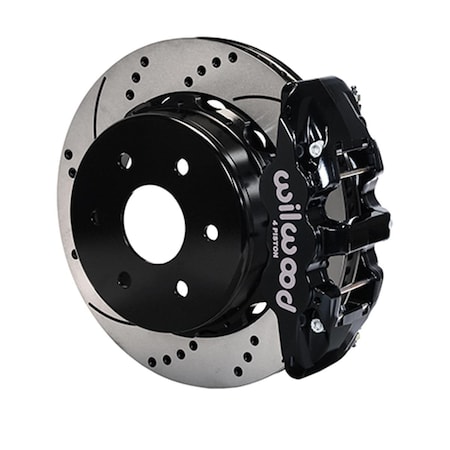 Wilwood 14.25 in. Drilled AERO4 Big Brake Truck Rear Brake Kit - Black WLD140-9407-D