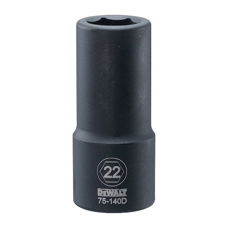 Dewalt Deep Impact Socket, 3/4 IN DR, 22MM DWMT75140OSP