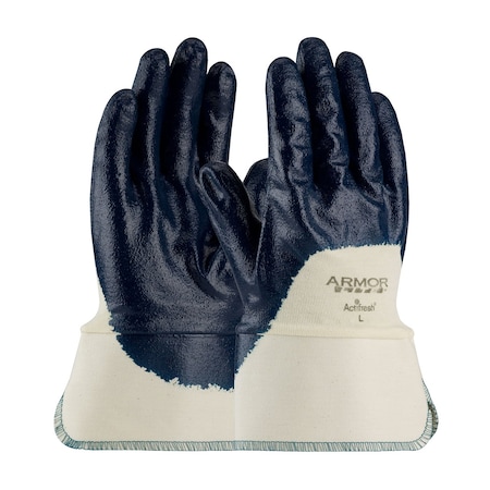 Atg Nitrile Dipped Glove w/Interlock Liner and Textured Finish on Palm, Fingers&Knuckles, Safety Cu, 12PK 9864