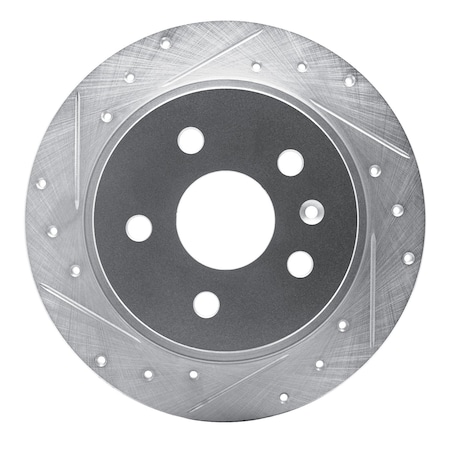 Dynamic Friction Co DFC Brake Rotor - Drilled and Slotted - Silver 631-45015L