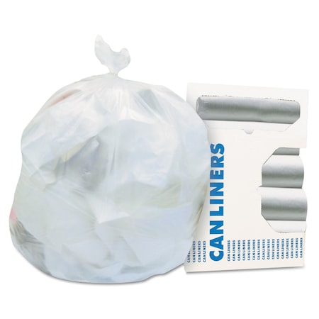 Heritage Linear Low-Density Can Liners, 56 gal, 1.1 mil, 43" x 47", Clear, 100PK H8647SC