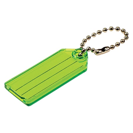 Lucky Line Transparent 2-1/4'' I.D. Key Tag with Chain, 2PK 10102