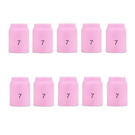 Star Tech Weld TIG Ceramic Gas Lens Cup #7, 7/16in Ceramic Cup Fit Tig 9, 20, 25, 10PK 53N61