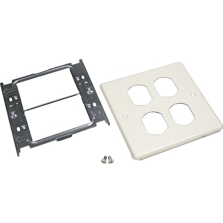 Wiremold Duplex Two Gang Cover Fitting, Ivry, Steel V4047BB