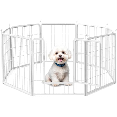 Simple Deluxe Dog Playpen, 24in Height 8-Panel Heavy-Duty Structure for Yard and Camping, Designed Specifically f PTPPEN2424Q8WHT