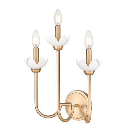 Z-Lite Allistair 3-Light Wall Sconce, 15 in W, Modern Gold 352-3S-MGLD