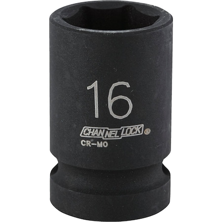 Channellock 1/2'' Drive 16 mm 6-Point Shallow Metric Impact Socket 302887