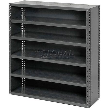 Global Industrial 10 Shelf, Closed Steel Shelving, 36"W x 18"D x 73"H, Starter, 20 GA, Gray 239607