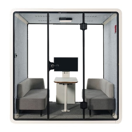 Flexispot Office Pod, Aluminum, White, 60 1/2 in W P4FW-KIT
