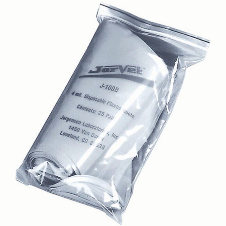 Jorgensen Laboratories Disposable Plastic Boots, 4mL, Blue, 50PK J0100B
