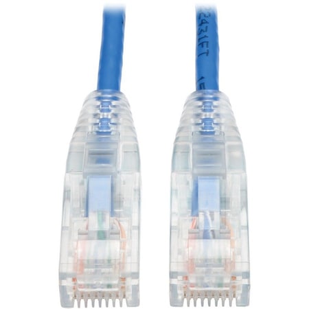 Eaton Tripp Lite Series Cat6 Gigabit Snagless Slim UTP Ethernet Cable RJ45 M/M, PoE, Blue, 6 ft. N201-S06-BL