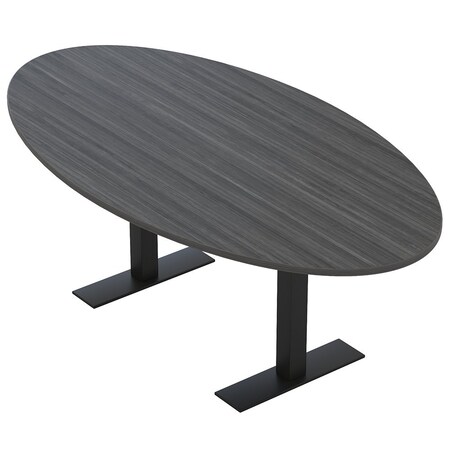 Skutchi Designs 4 Person Conference Table With Power Unit | 7' Oval Table | Harmony Series HAR-OVL-48X84-T.BK-WA7949-NA