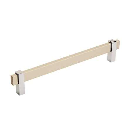 Amerock Mulino 7-9/16 in 192 mm Center-to-Center Silver Champagne/Polished Chrome Cabinet Pull BP36725SC26