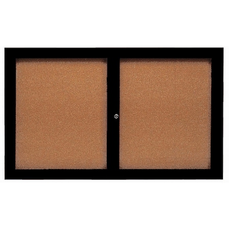 Aarco Illuminated Enclosed Bulletin Board w/ Black Powder Coated Al Frame, 36''Hx60''W DCC3660RIBK